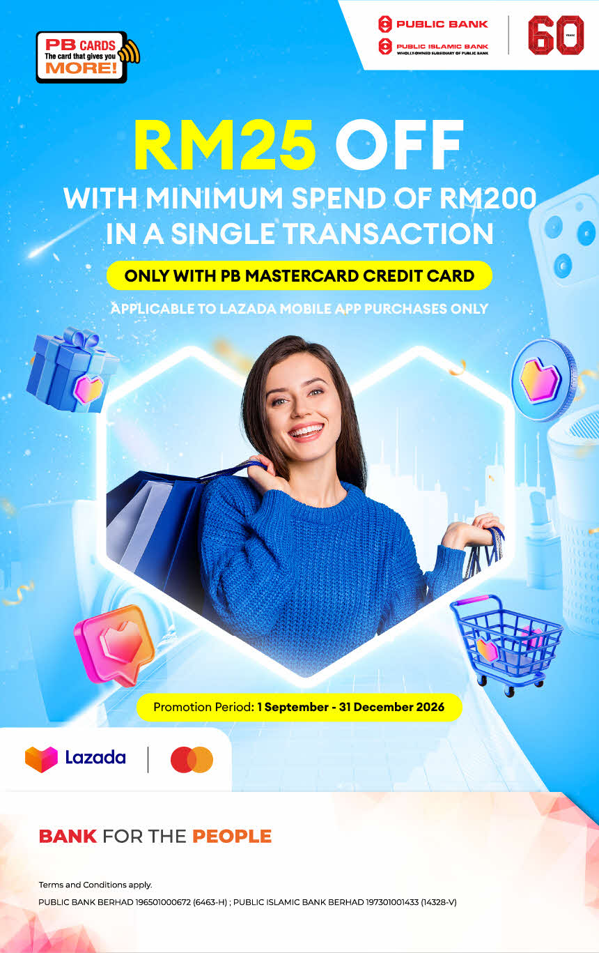 RM25 OFF at Lazada with PB Mastercard Credit Card