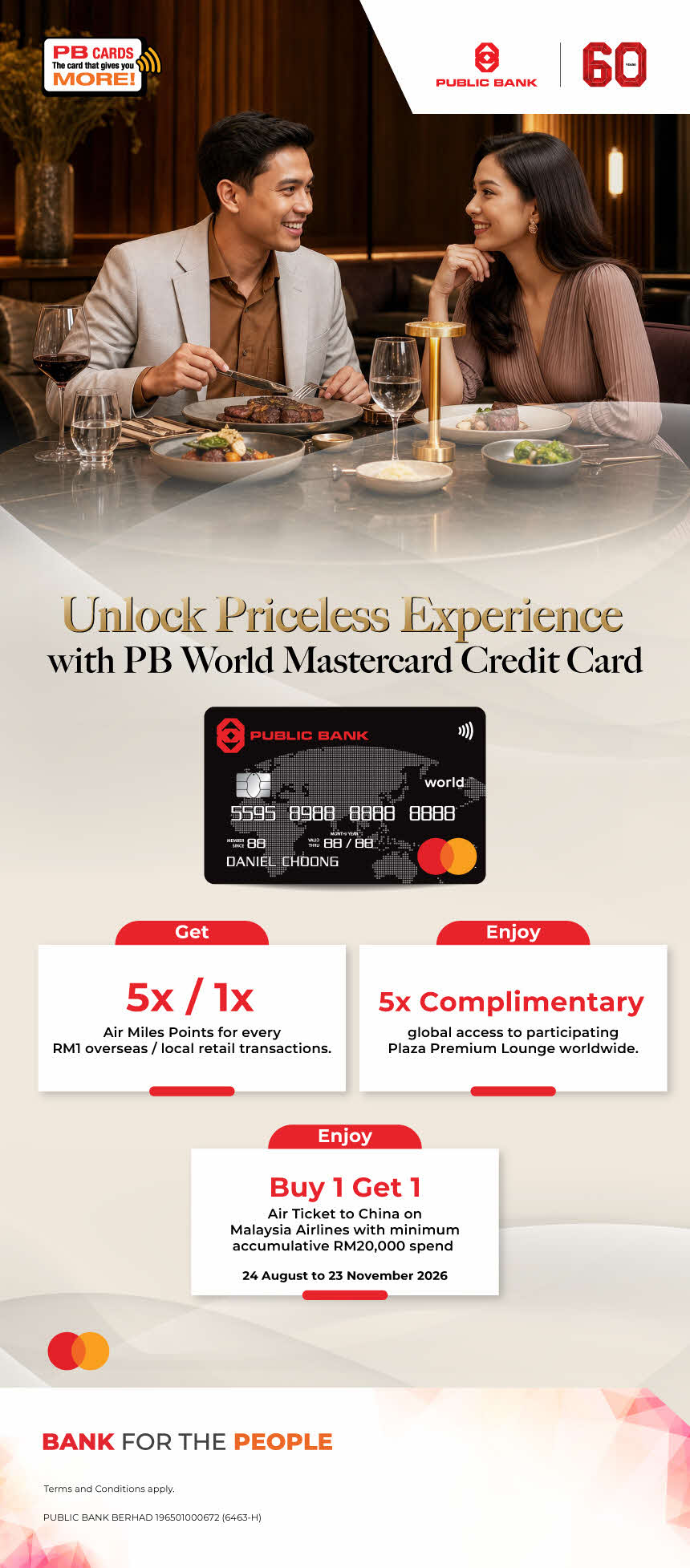 Unlock Priceless Experience with PB World Mastercard Credit Card (By Invitation Only)
